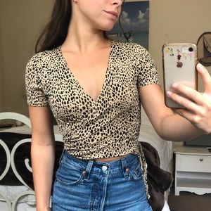Cheetah print wrap top from Brandy Melville
